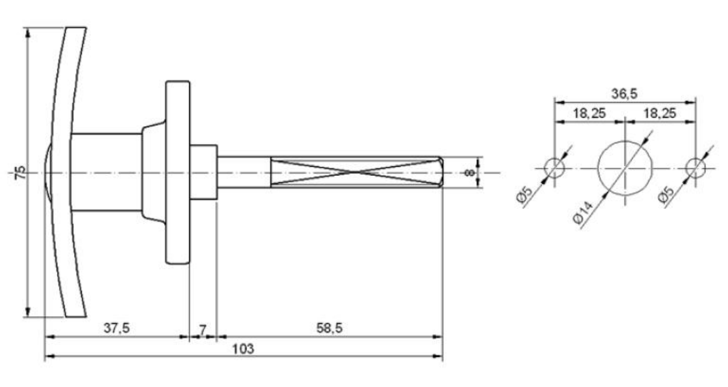 Plano técnico Manija T